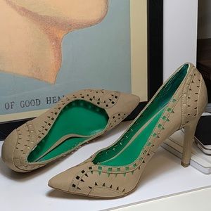 MIA Laser Cut Faux Suede High Heels